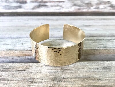 Hammered Brass Cuff Bracelet | Customized Brass Cuff | Hammered Brass Bracelet | Polished Brass Bracelet | Choose Your Size - image3